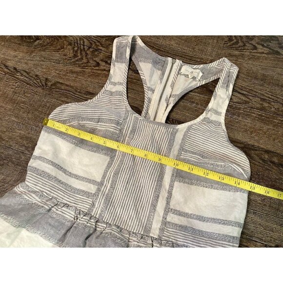 Lou & Grey Striped Sleeveless Linen Racerback Casual Mini Dress Jumper Size 2 - Picture 4 of 8